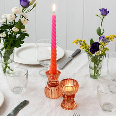 Double Ended Orange Candle Holder