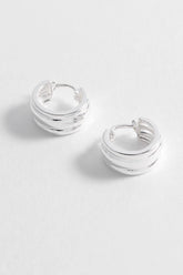 Estella Bartlett Chunky Silver Textured Hoops