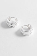Estella Bartlett Chunky Silver Textured Hoops