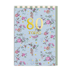 Ohh Deer - Cath Kidston Age 80 Birds and Roses Birthday Card