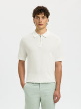 Selected Homme Cran Zip Polo - Egret