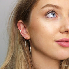 Lisa Angel Large Thin Hoop Earrings Sterling Silver