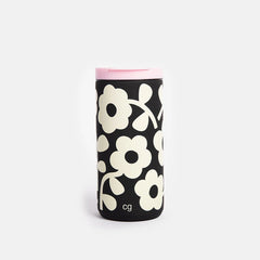 Caroline Gardner - Mono Floral Stainless Steel Travel Mug