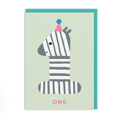 Ohh Deer Age 1 Zebra Birthday Card