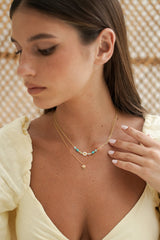 Estella Bartlett Turquoise Beaded Flower Necklace