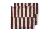 HKliving Cotton Napkins Striped Burgundy - Set of 2