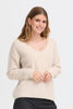 Fransa Ellen Pullover- Oatmeal Melange with lace