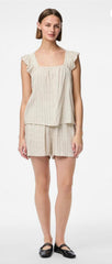 Pieces Pia Top - Birch/Black