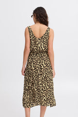 Fransa Ease Dress - Brown Leopard Print