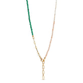 Enamel Copenhagen Necklace- Gold, Green, Peach and Pearl