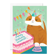 Ricicle Cards Birthday Cat Cake Card