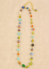 Namaste Millefiori Glass Bead Chain Necklace