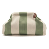 Emma Clutch Bag - Ecru/Khaki Stripe