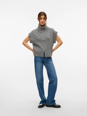 Vero Moda Bang Knitted Vest - Grey Melange