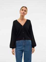 Vero Moda V-Neck Button Cardigan - Black