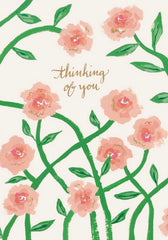 Roger La Borde Pink Flower Thoughts Card