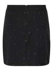 Pieces Eva Rhinestone Mini Skirt - Black/Rhinestone