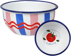 Talking Tables - Enamel stripes and tomato bowl