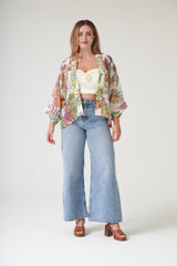 One Hundred Stars Boho Garden Ecru Kimono