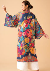 Powder Design - Vintage Floral Kimono Gown Ink