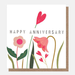 Caroline Gardner - Flowers & Hearts Happy Anniversary Card