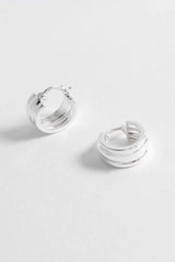 Estella Bartlett Chunky Silver Textured Hoops