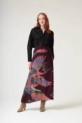 One Hundred Stars - Crane Plum A-line Maxi Skirt