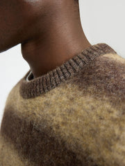Selected Homme Rai Knit Relaxed Ombre Crew Neck - Starfish/Chocolate