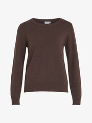 Vila Ril O-Neck Knit Top - Coffee Bean