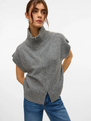 Vero Moda Bang Knitted Vest - Grey Melange