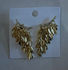 Shesra dangling feather earrings - Silver and Gold