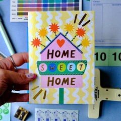 Kerrie Illustrates Home Sweet Home Retro New Home Card