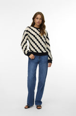 Pieces O-Neck Pullover Boo- Black/Birch