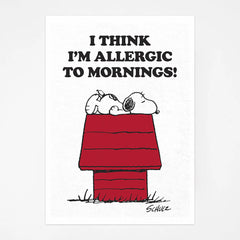 Peanuts Tea Towel - Allergic To Mornings