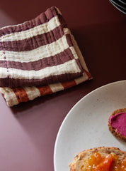 HKliving Cotton Napkins Striped Burgundy - Set of 2