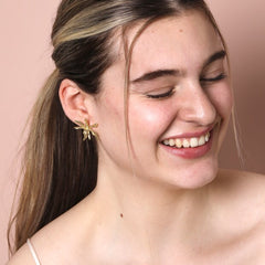 Lisa Angel Sea Flower Large Stud Earrings - Gold