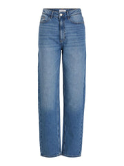 Vila Kelly High-Waist Straight Fit Jeans - Medium Blue Denim