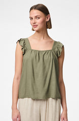 Pieces Pia Top - Deep Lichen Green