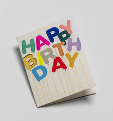 Lagom Design - Happy Birthday Party Balloons Mini Card