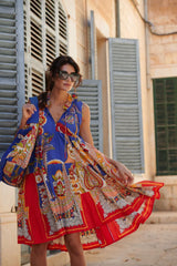One Hundred Stars - Carnival Colbalt Frill Dress