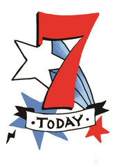 Sooshichacha Age 7 Tattoo Birthday Card