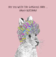 Sally Scaffardi Gorgeous Hare Birthday Card