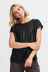 Fransa Franny Top - Black Metallic