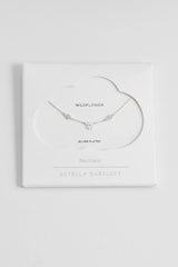 Estella Bartlett Triple Flower White EnamelNecklace - Silver Plated