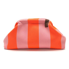 Emma Clutch Bag- Bright Pink/Orange Stripe