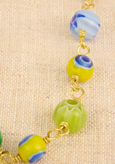 Namaste Millefiori Glass Bead Chain Necklace