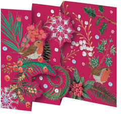 Roger La Borde 5 Pop-out Trifold Cards - Winter Robins