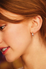 Estella Bartlett Textured Hoops Silver