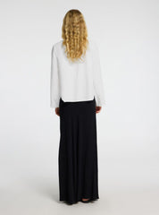 Selected Femme Broderi Long Sleeved Shirt - Bright White