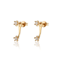 Scream Pretty Star Ear Jacket Stud Earrings - Gold